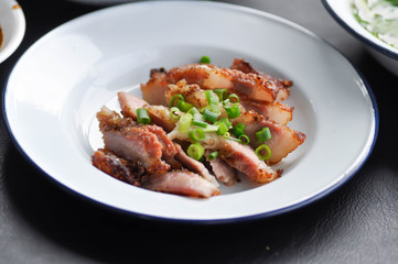 grilled pork , pork steak