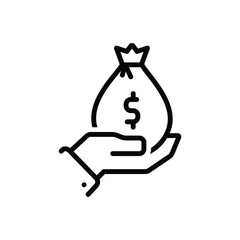 Black line  icon for contribution