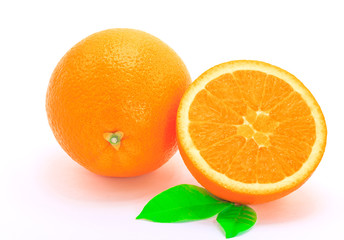 Orange fruit isolated on white background
