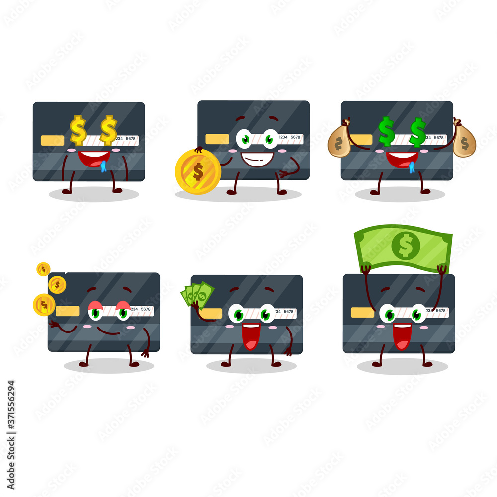 Canvas Prints Credit card cartoon character with cute emoticon bring money