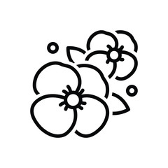 Black line  icon for flower