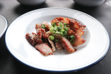 grilled pork , pork steak or sliced pork