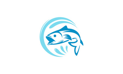 Vector graphic of abstract fish logo, vector template editable and resizable EPS 10