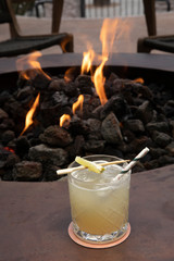 margarita by a fire pit
