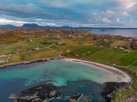 Scourie Bay photographed in Scotland, in Europe. Picture made in 2019.