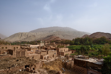 Ancient Tuyoq or Tuyugou or Tuyuk oasis-village in the Taklamakan desert near Turpan, Xinjiang, China