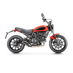 Fototapeta na wymiar Scrambler Bike Isolated on White Background. Modern Red And Black Sportbike. Side View of Retro Racing Motorcycle with Two-Cylinder Engine. Classic Bike. Vintage Personal Transport. 3D Rendering