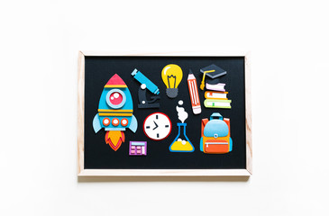 Rocket paper craft. Back to school education.