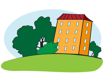 Naklejka premium Multi storey house