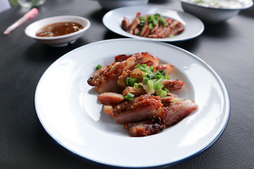 grilled pork , pork steak or sliced pork