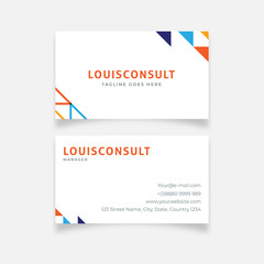 Minimalist shape colorfull with outline business card design template eps10