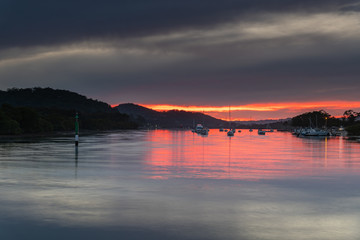 Soft Cloudy Sunrise over the Bay