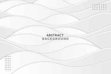 abstract white gray wave shape luxury background