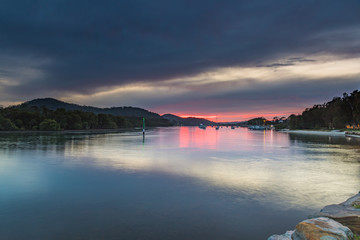 Soft Cloudy Sunrise over the Bay