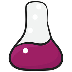 
Chemical flask with test tube, concept of flask chemistry icon
