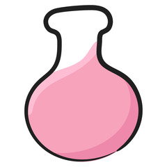 
Chemical flask with test tube, concept of lab flask icon
