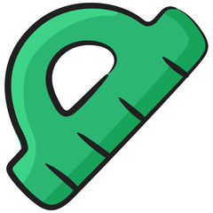 
Editable tool for measuring or calculating length, slide ruler in modern doodle style 
