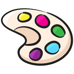 
Water color palette, an icon design of drawing colors 
