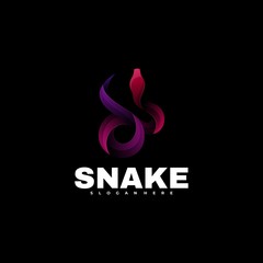 Fototapeta premium Vector Logo Illustration Snake Gradient Colorful Style.