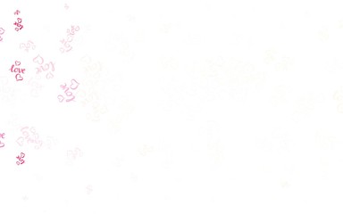 Light Red vector texture with lovely hearts.