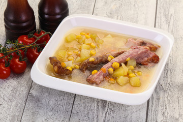 Peas soup with ribs