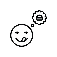Black line  icon for hungry