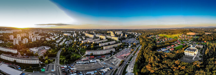 Jastrzębie Zdrój miasto na Śląsku, panorama z lotu ptaka - obrazy, fototapety, plakaty