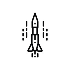 Black line  icon for missile
