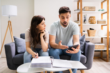 Family In Financial Trouble Having Stress Over Debt
