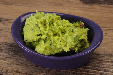Avocado guacamole sauce with chili pepper