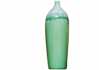 green bottle isolated on white