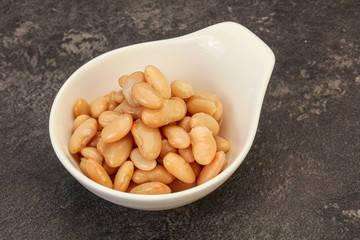 White beans kidney in the bowl