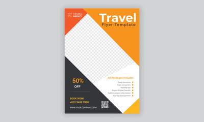 Travel Agency Flyer or Poster Design, Creative Template, Banner or Flyer design for Tour and Travel concept
