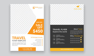 Travel Agency Flyer or Poster Design, Creative Template, Banner or Flyer design for Tour and Travel concept
