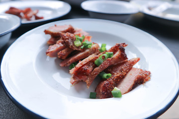 grilled pork , pork steak or sliced pork