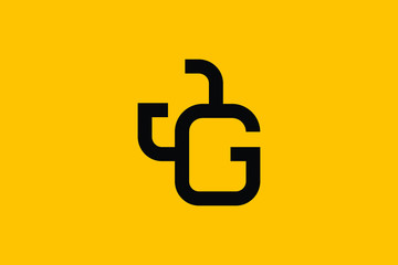 Minimal Innovative Initial JG logo and GJ logo. Letter GJ JG creative elegant Monogram. Premium Business logo icon. Black color on background