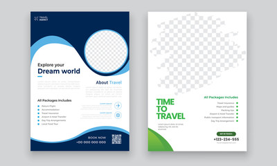 Travel Agency Flyer or Poster Design, Creative Template, Banner or Flyer design for Tour and Travel concept
