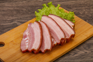 Fototapeta premium Tasty smoked pork brisket slice
