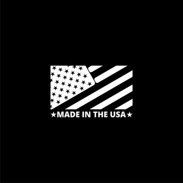 Text made in USA isolated on dark background