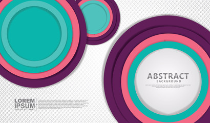 Elegant and futuristic abstract decoration overlap circle shape with white textured background.