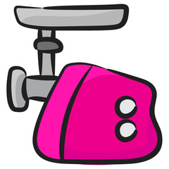 
An icon design of meat mincer in modern hand drawn style 
