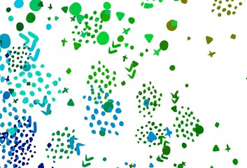 Light Blue, Green vector pattern with random forms.