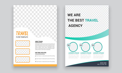 Travel Agency Flyer or Poster Design, Creative Template, Banner or Flyer design for Tour and Travel concept
