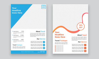Travel Agency Flyer or Poster Design, Creative Template, Banner or Flyer design for Tour and Travel concept
