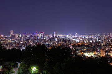 札幌市　旭山記念公園からの美しい夜景