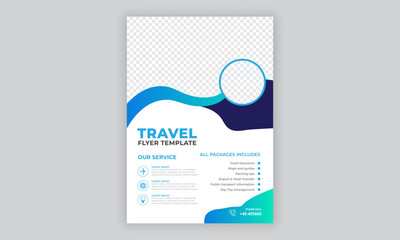 Travel Agency Flyer or Poster Design, Creative Template, Banner or Flyer design for Tour and Travel concept
