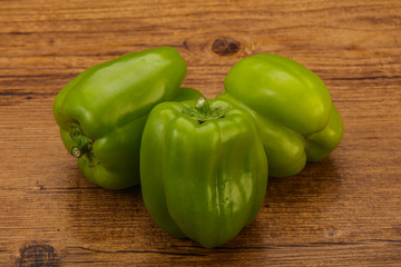 Green sweet bell pepper heap