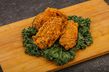 Hot fried crispy chicken wings