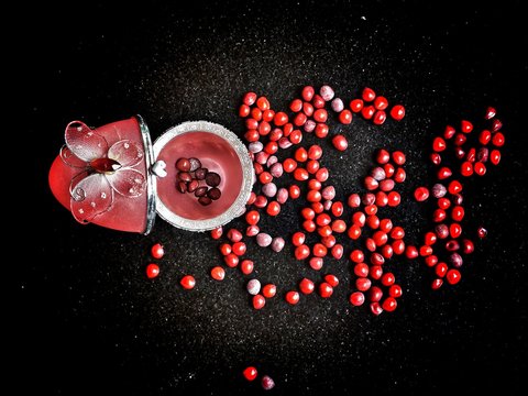 Rosary Pea Black Background