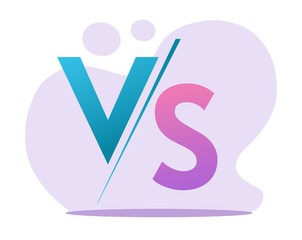 Vs versus icon vector grunge logo sign for battle fight game flat cartoon illustration symbol